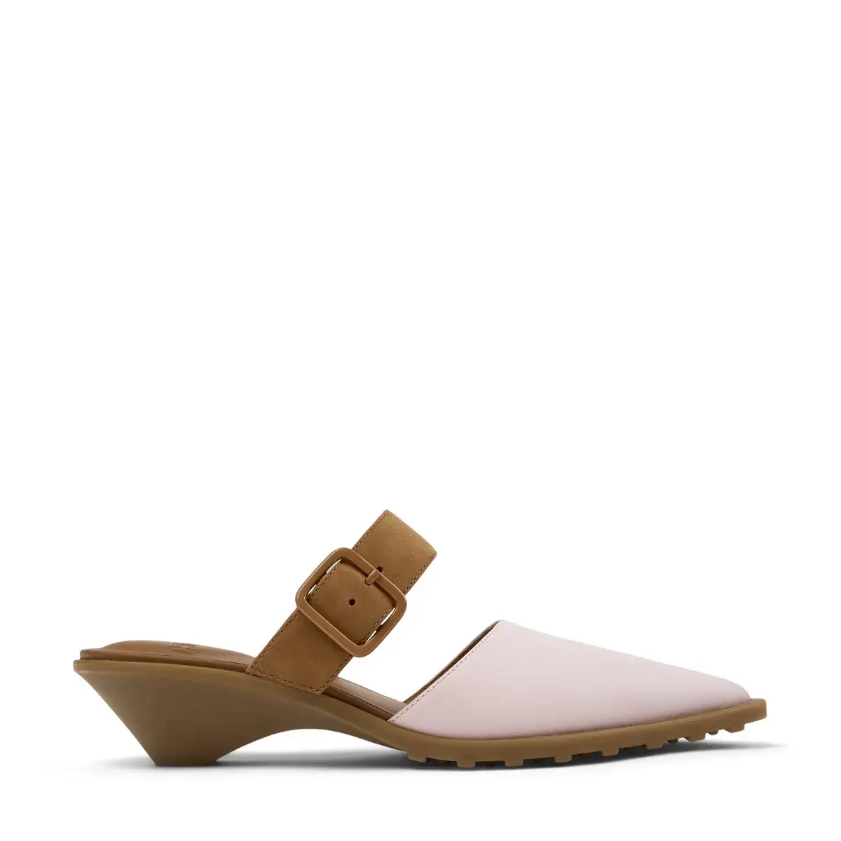 Spitz zulaufender Leder-Mule mit Schnalle