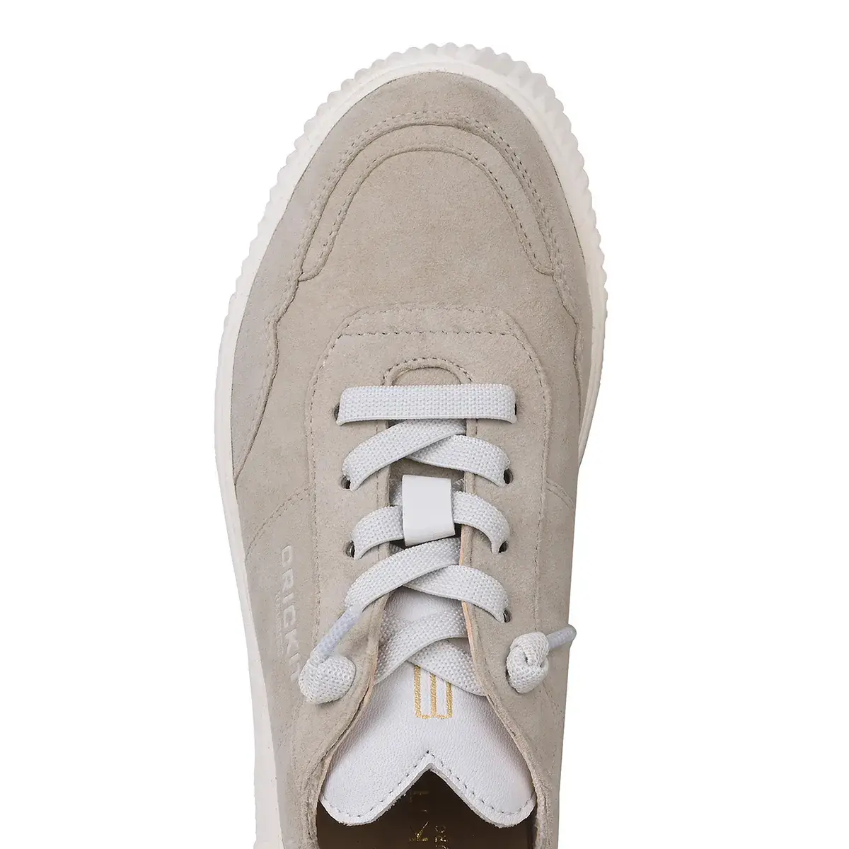 Beiger Wildleder Low-Top Sneaker