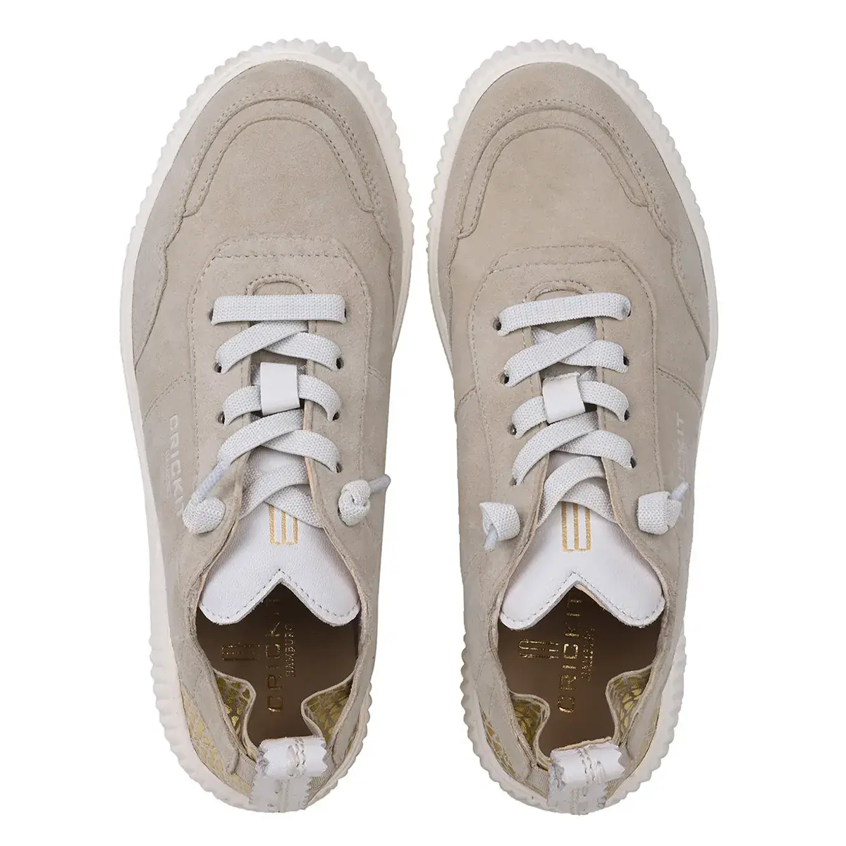 Beiger Wildleder Low-Top Sneaker