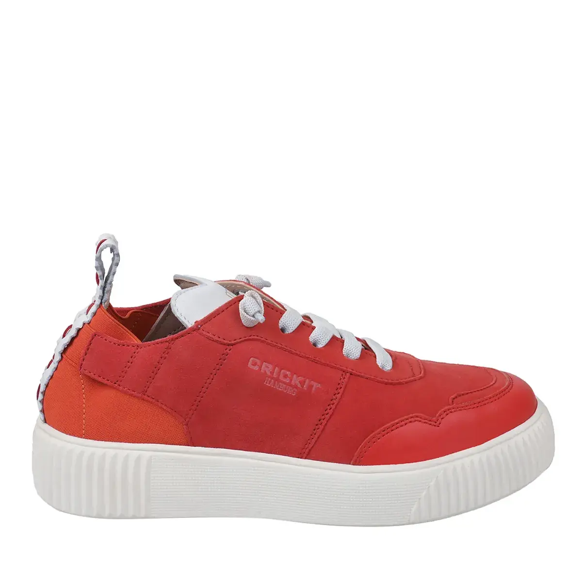 Roter Leder Low-Top Mode Sneaker