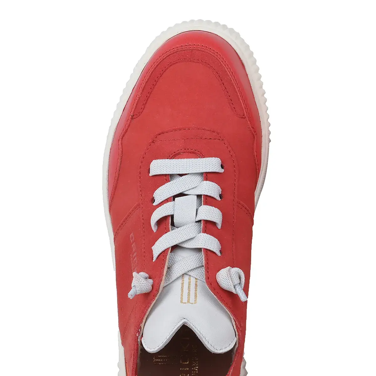 Roter Leder Low-Top Mode Sneaker