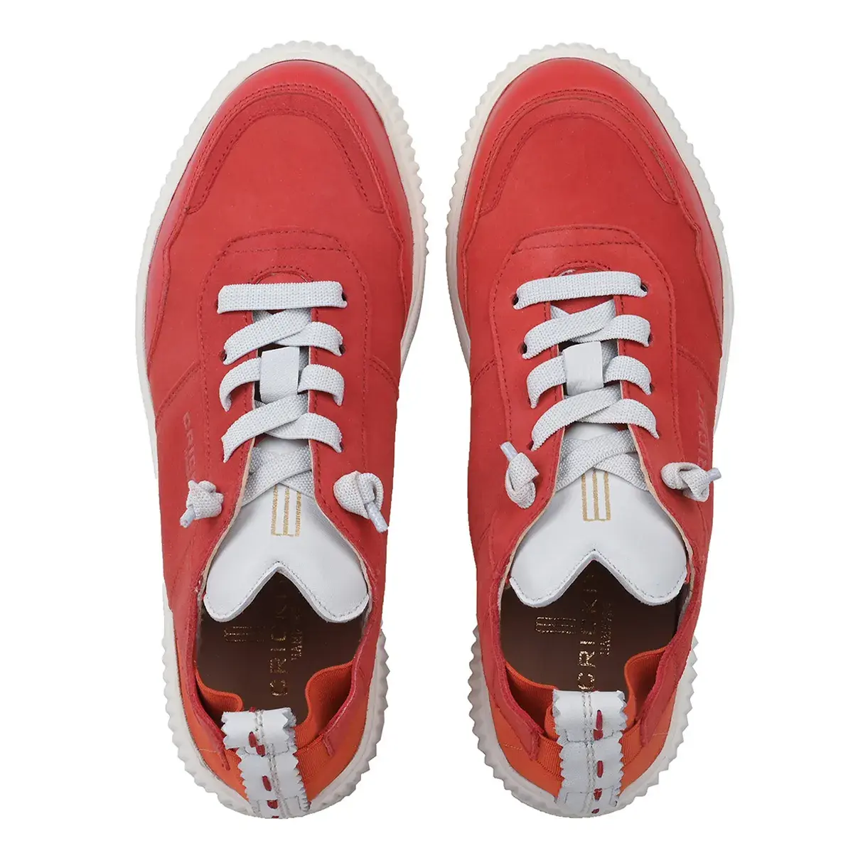 Roter Leder Low-Top Mode Sneaker