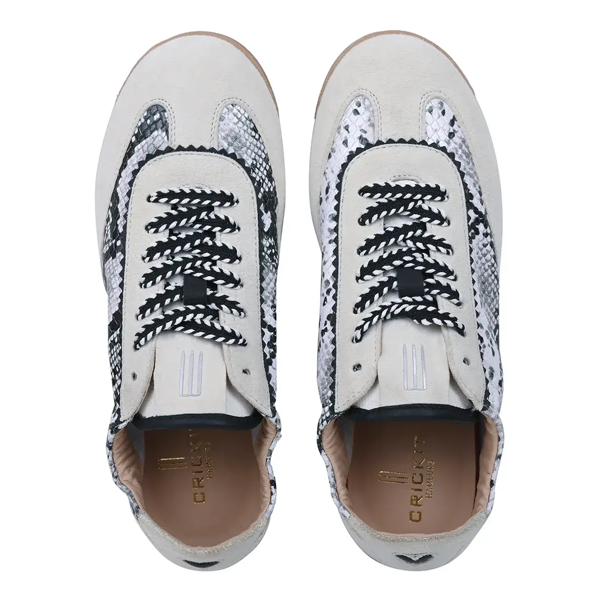 Retro-inspirierter Low-Top Sneaker mit Schlangenmuster