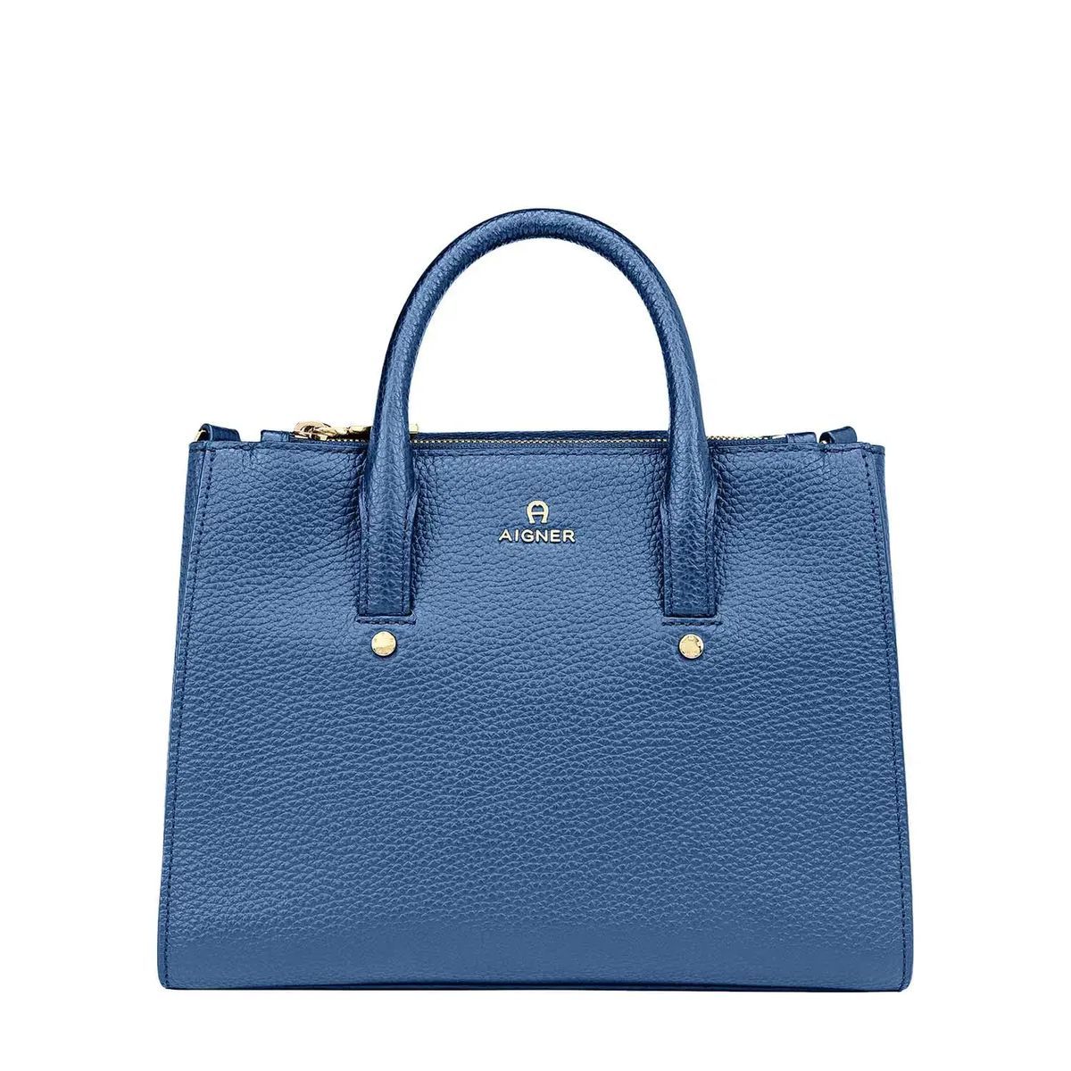 Strukturierte Leder-Henkeltasche