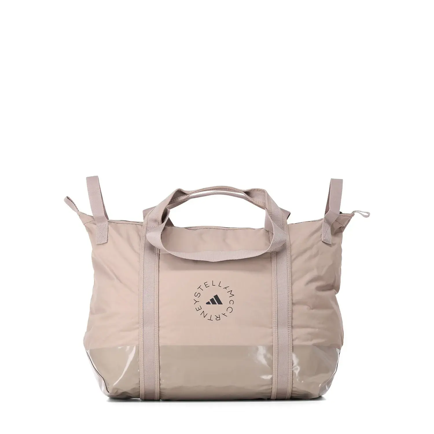 Geräumige beige Tragetasche mit Logo-Print