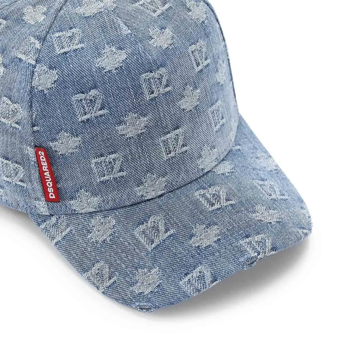 Baseballkappe aus Denim mit Logo-Print
