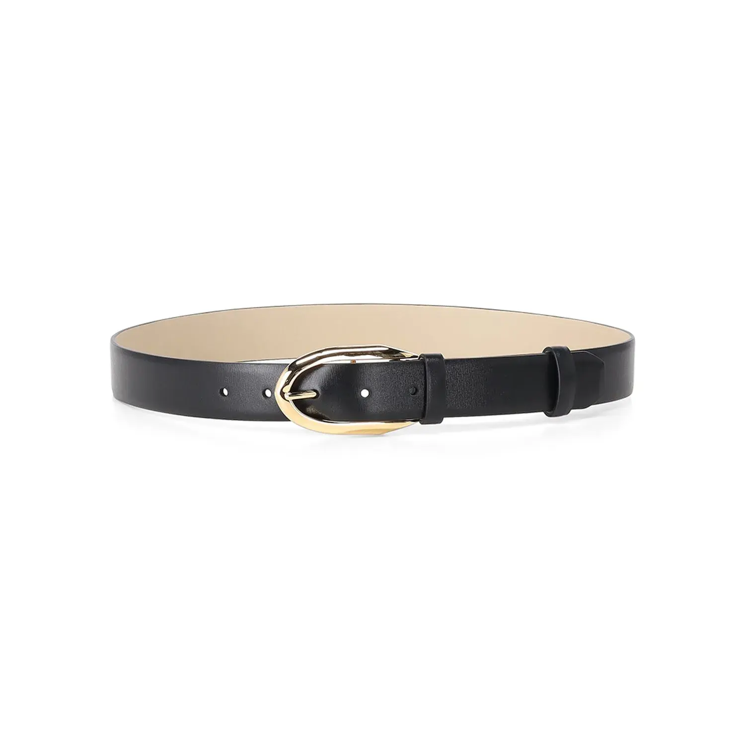Eleganter schwarzer Ledergürtel mit Schnalle