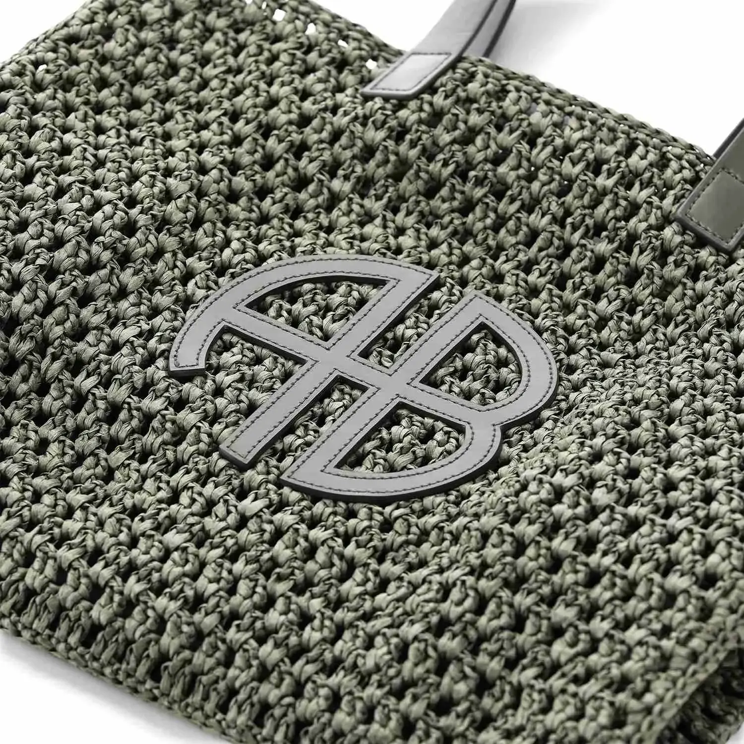 Gewebte Tragetasche aus Seegras mit Logo