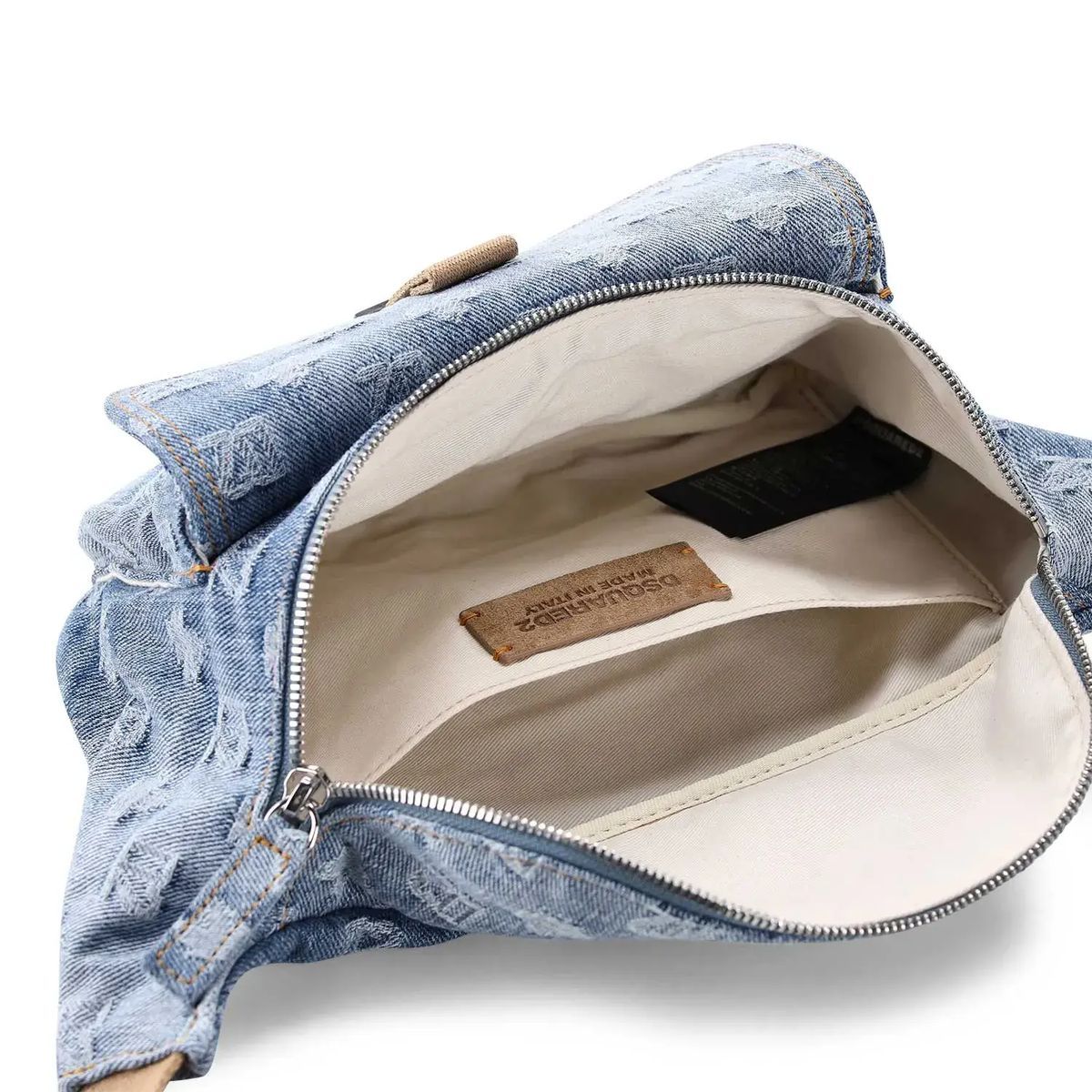 Gürteltasche aus Denim mit Logo-Muster