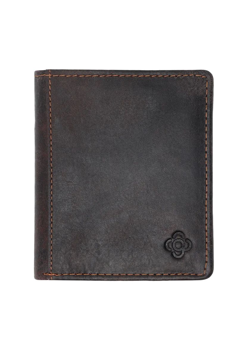 Klassische Bifold-Geldbörse aus genarbtem Leder