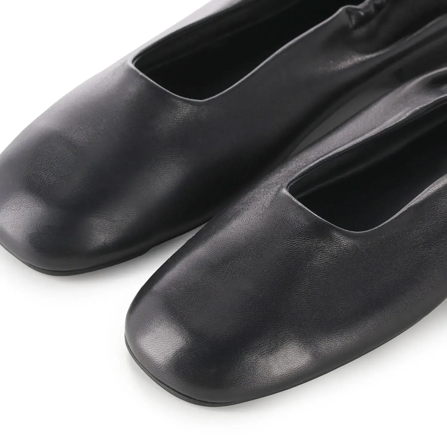 Elegante Leder Ballerinas mit Gummizug