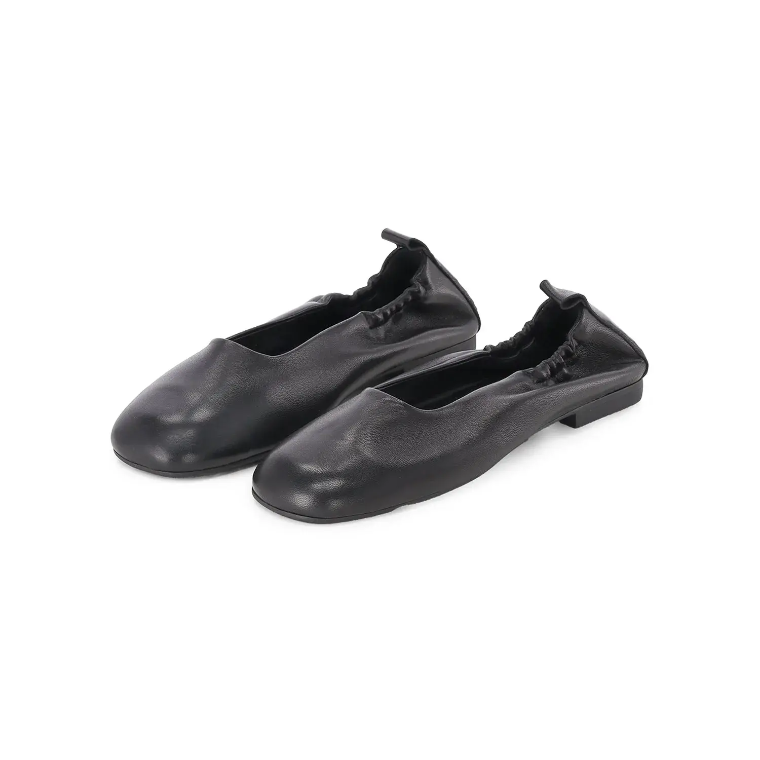Elegante Leder Ballerinas mit Gummizug
