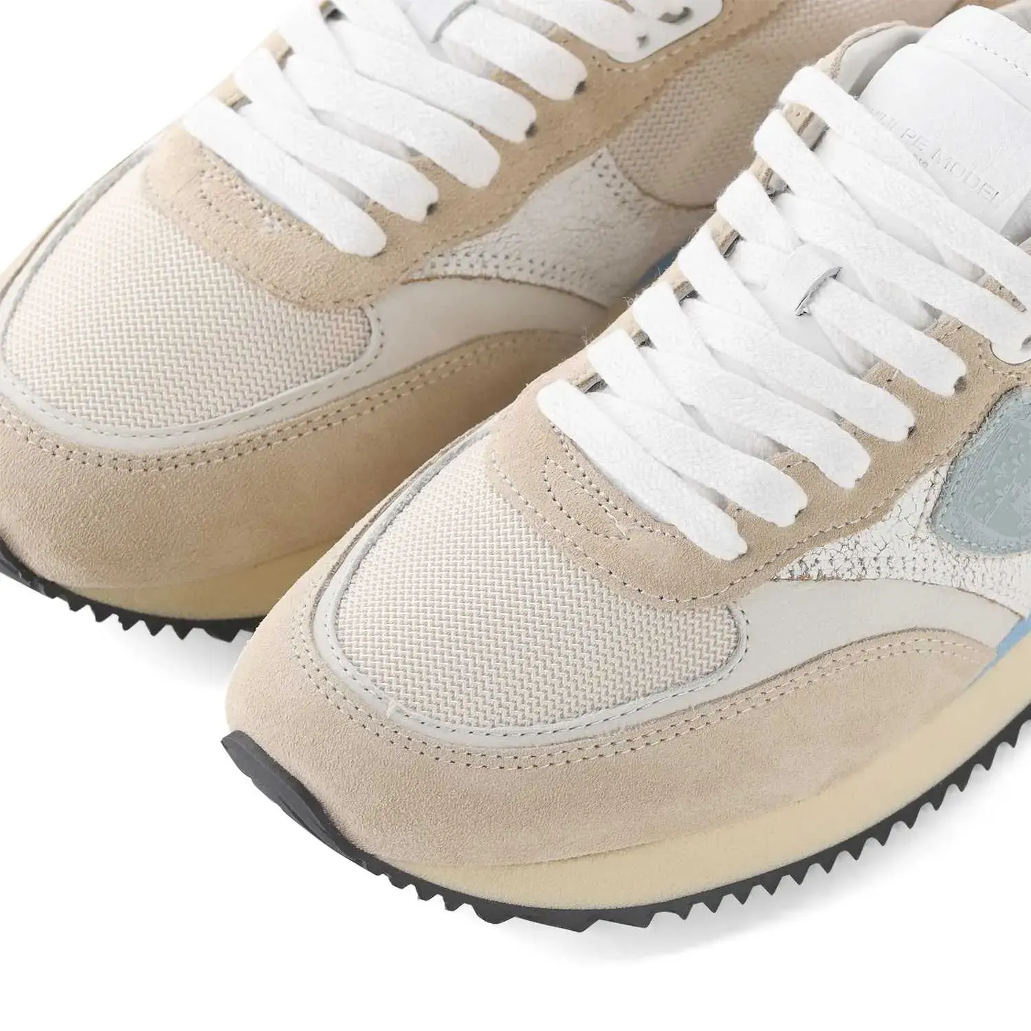Beige Low-Top Sneaker im Runner-Stil