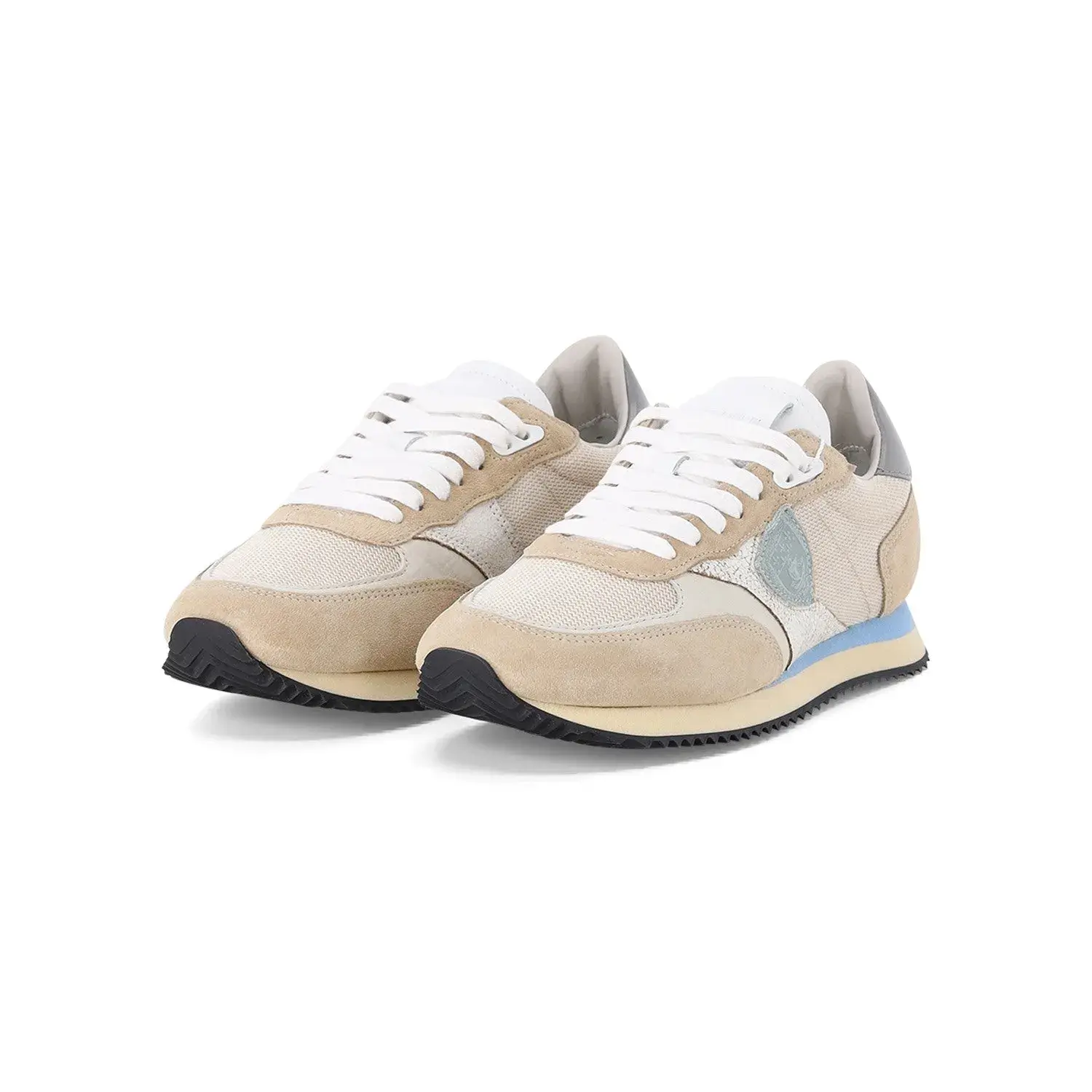 Beige Low-Top Sneaker im Runner-Stil