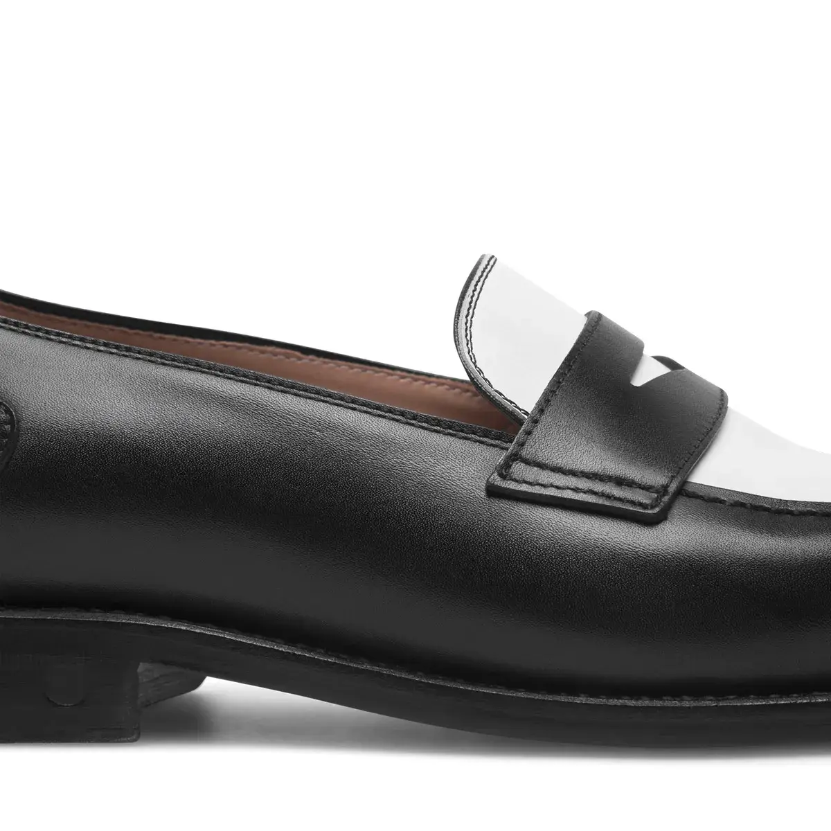 Zweifarbiger Penny Loafer aus Leder