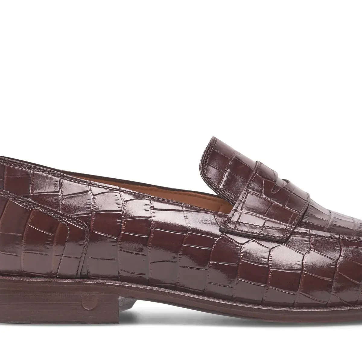 Braune Loafer aus Krokodilleder