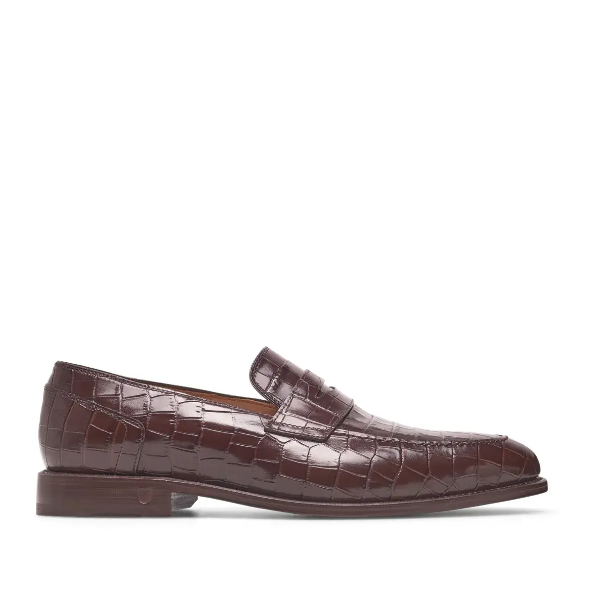 Braune Loafer aus Krokodilleder