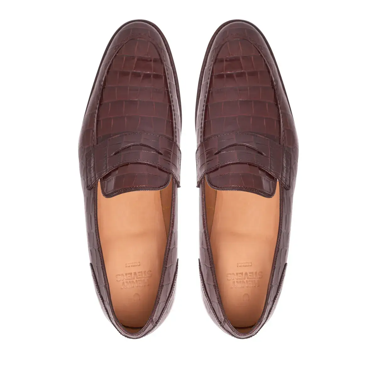 Braune Loafer aus Krokodilleder