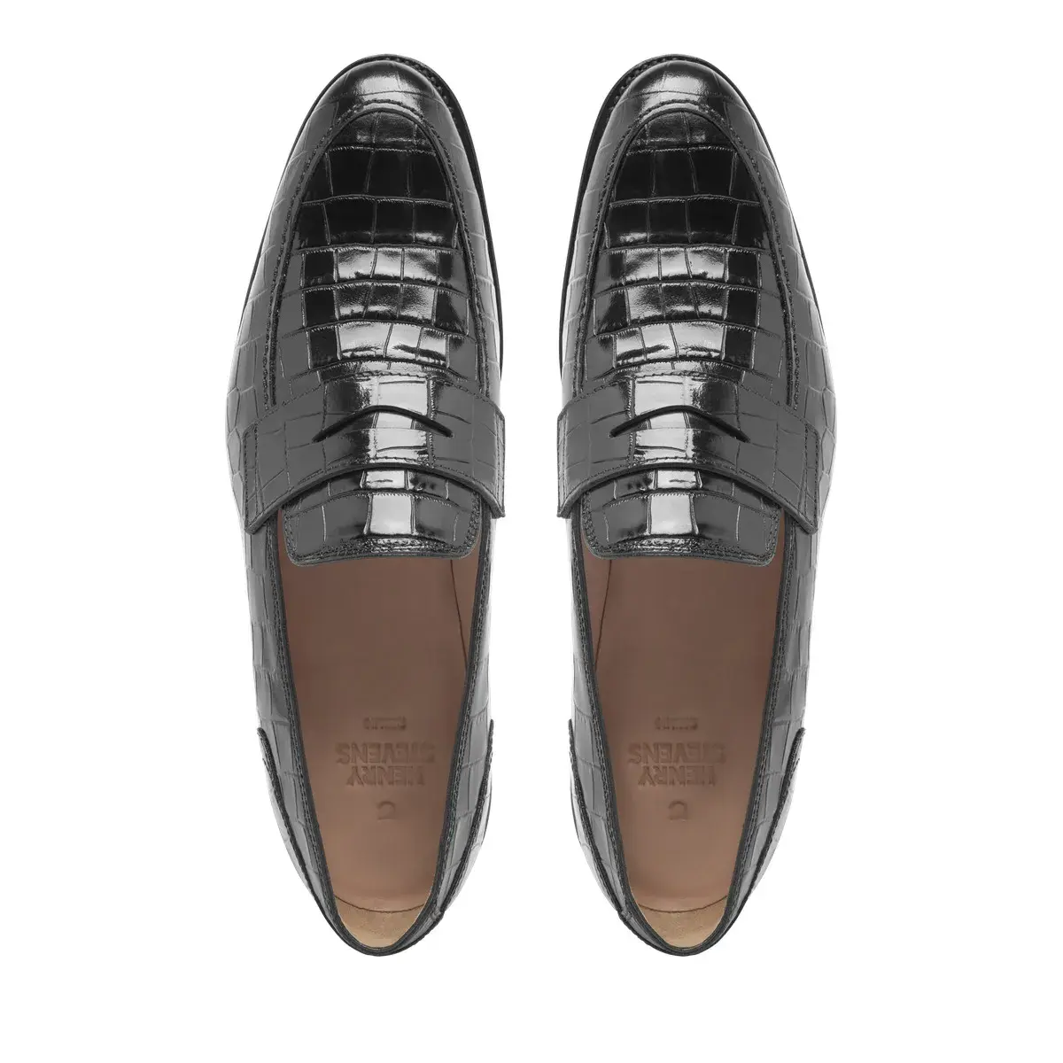 Schwarzer Loafer aus Krokodilleder