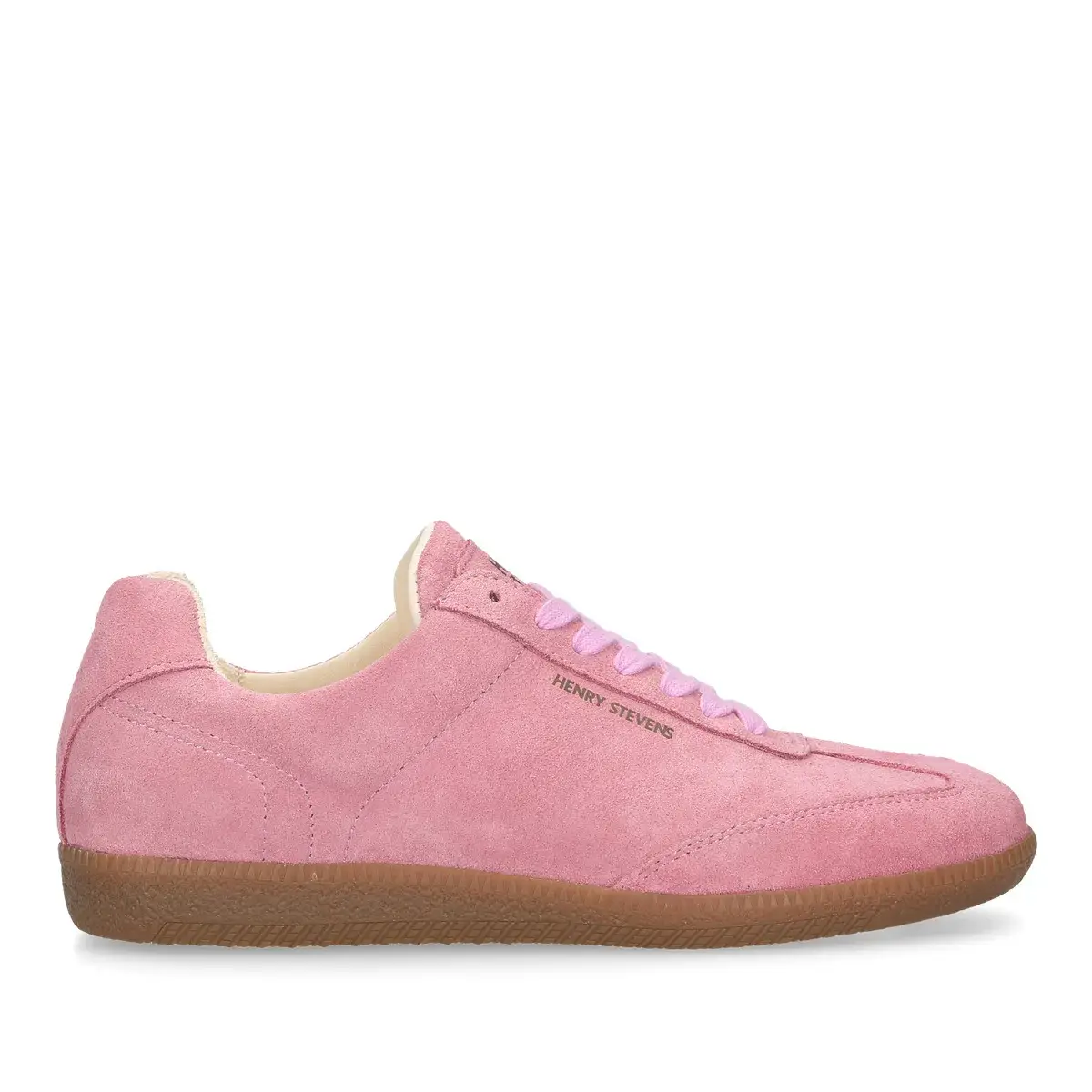 Pinkfarbener Low-Top-Sneaker aus Wildleder
