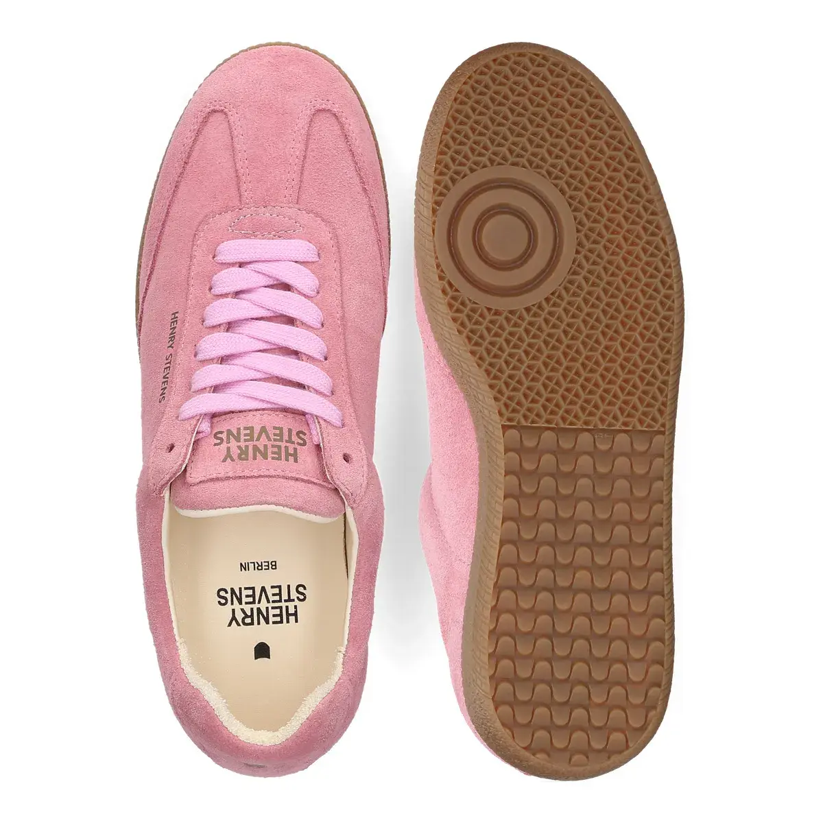 Pinkfarbener Low-Top-Sneaker aus Wildleder