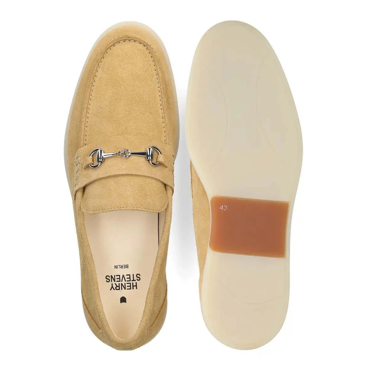 Cognacfarbener Wildleder-Slipper mit Trensenverschluss
