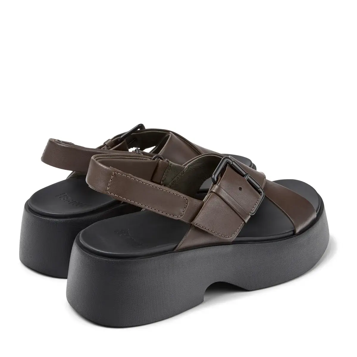 Plateau Leder Sandaletten mit gekreuzten Riemen
