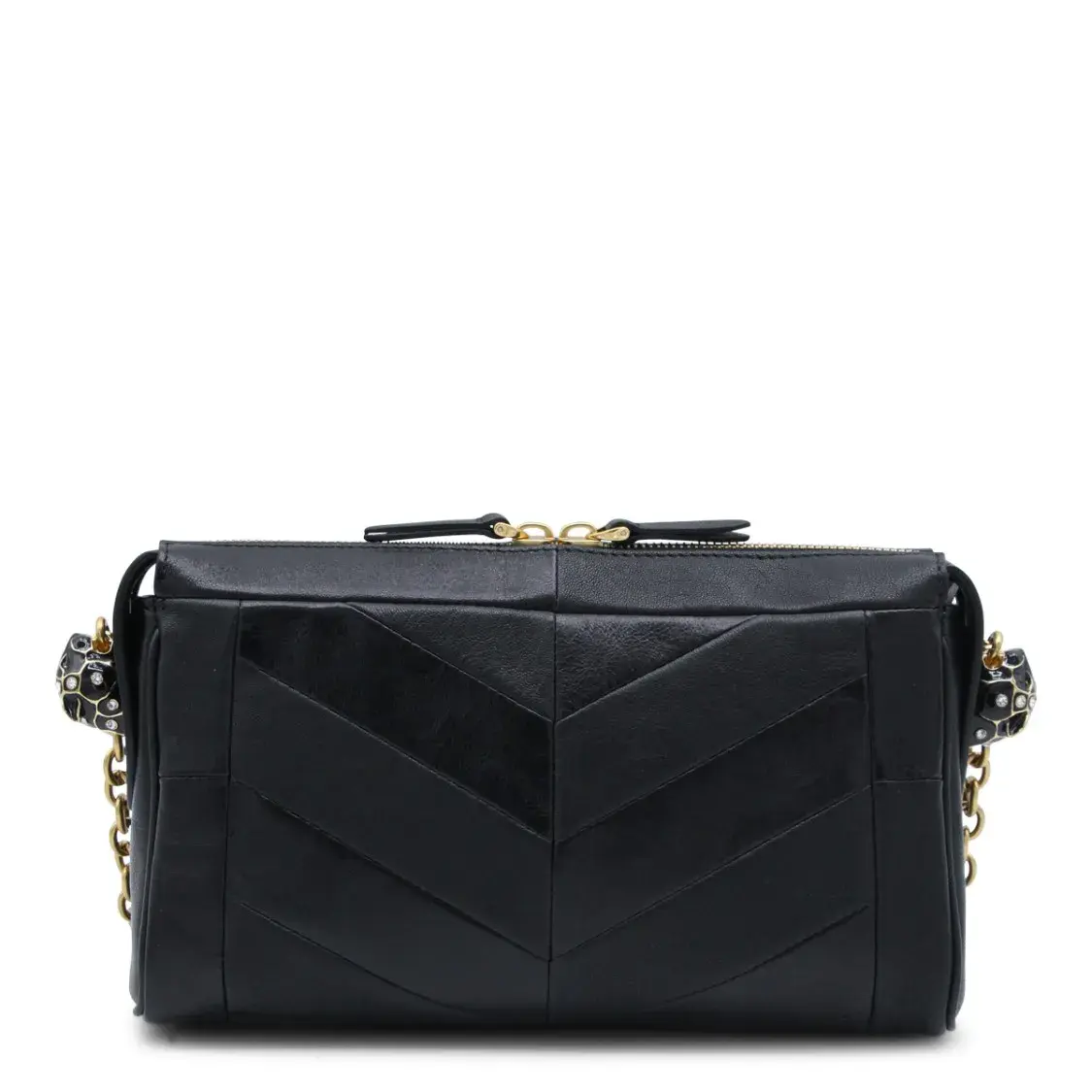 Chevron Gesteppte Leder-Tasche mit Kette
