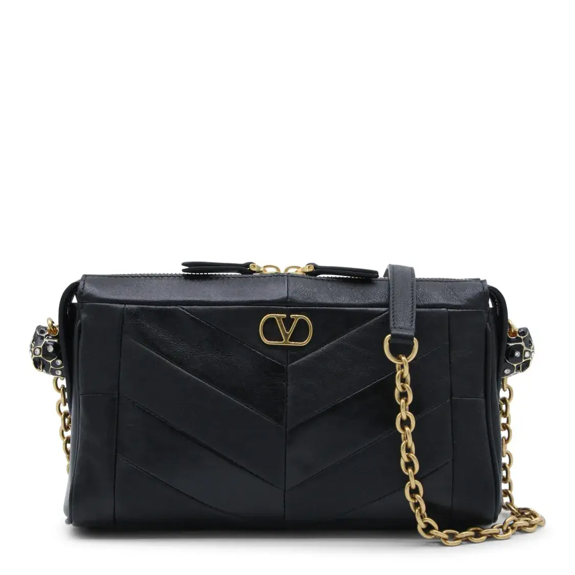 Chevron Gesteppte Leder-Tasche mit Kette
