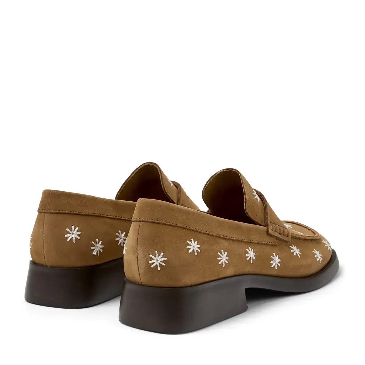 Bestickte Penny Loafer aus Wildleder