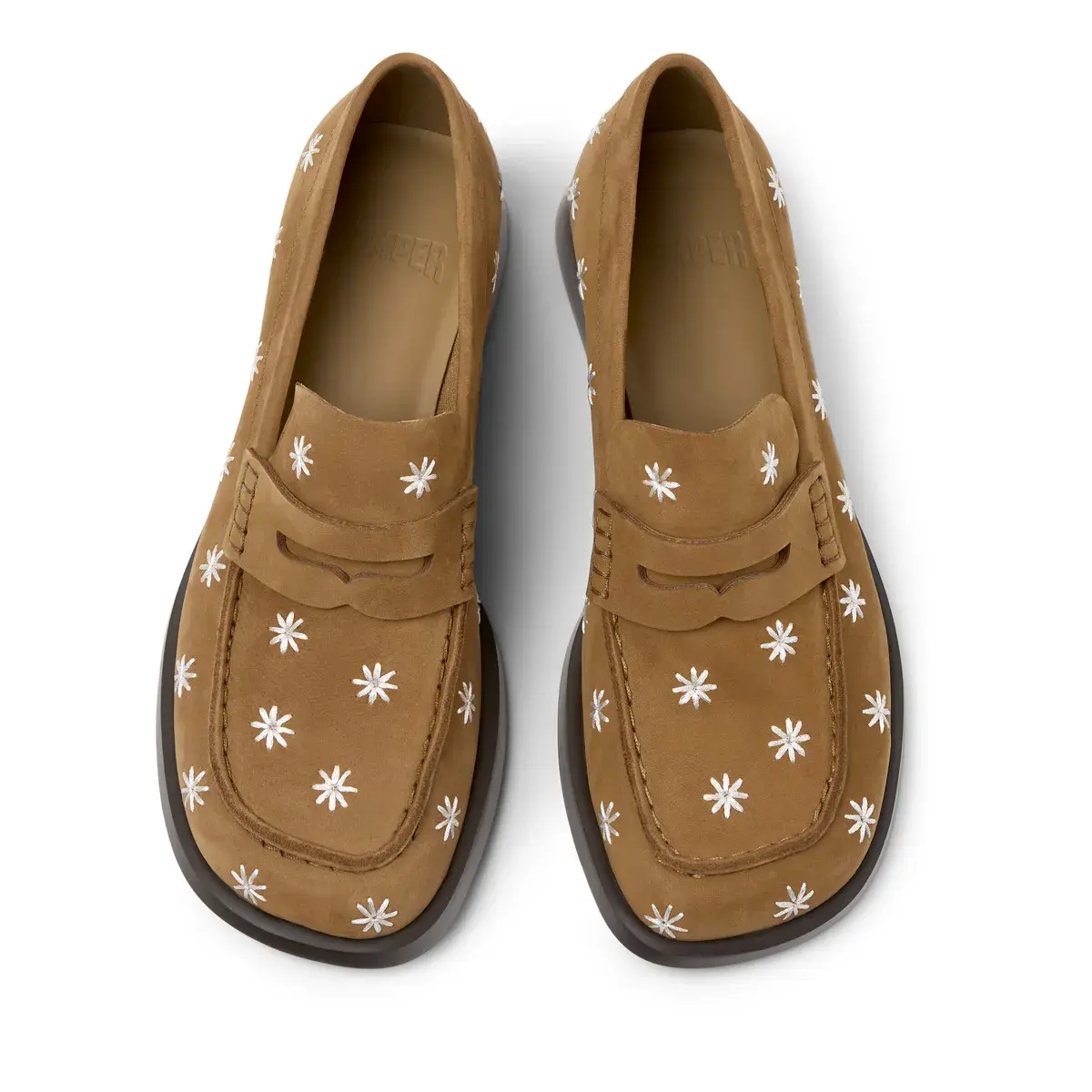 Bestickte Penny Loafer aus Wildleder