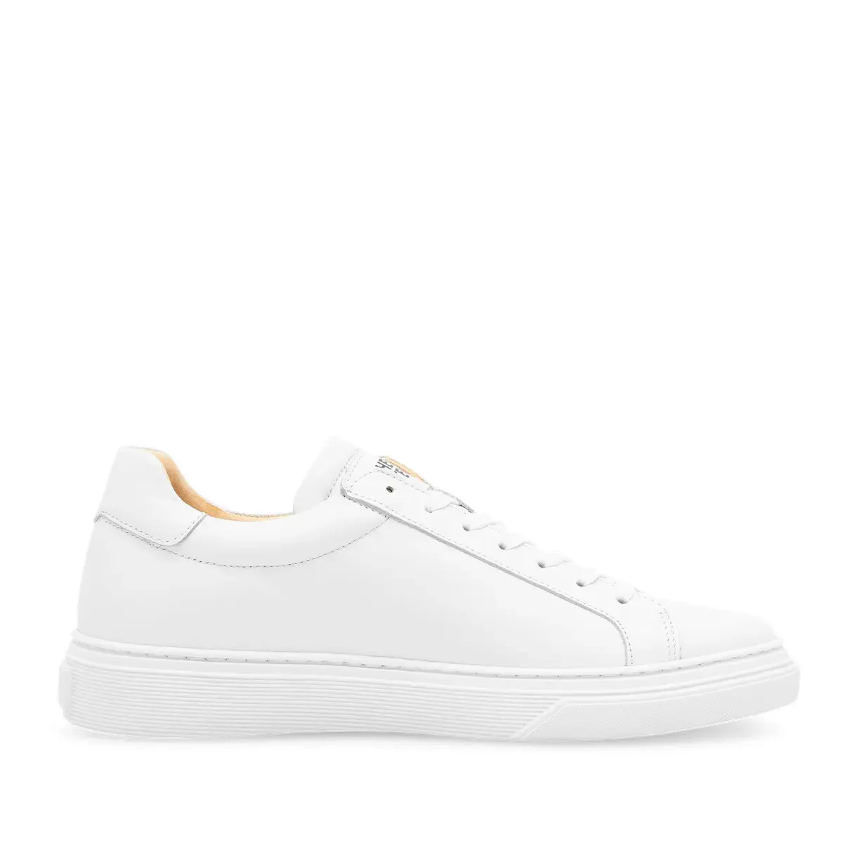 Klassische weiße Leder-Low-Top-Sneakers