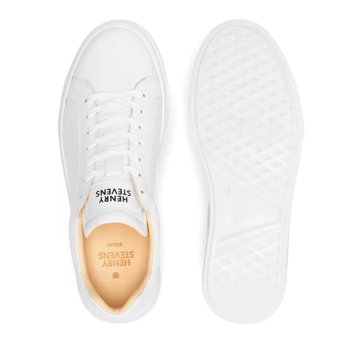 Klassische weiße Leder-Low-Top-Sneakers