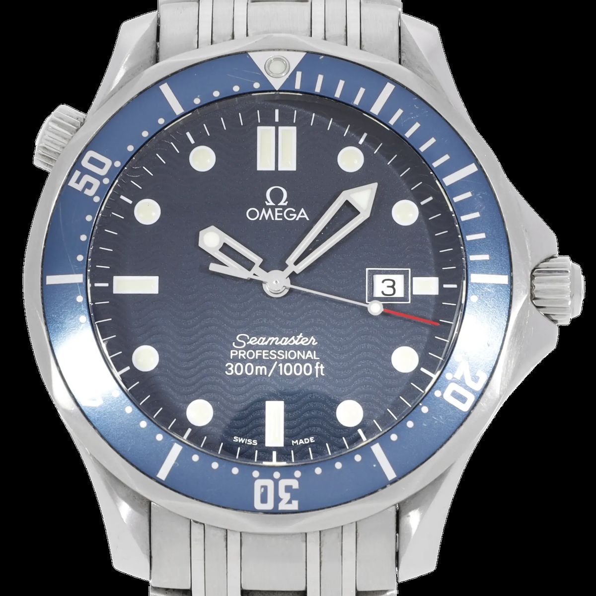 Blaue Seamaster Professional Edelstahl Uhr