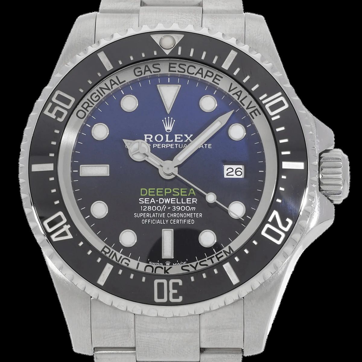 Taucheruhr mit blauem Zifferblatt aus Edelstahl