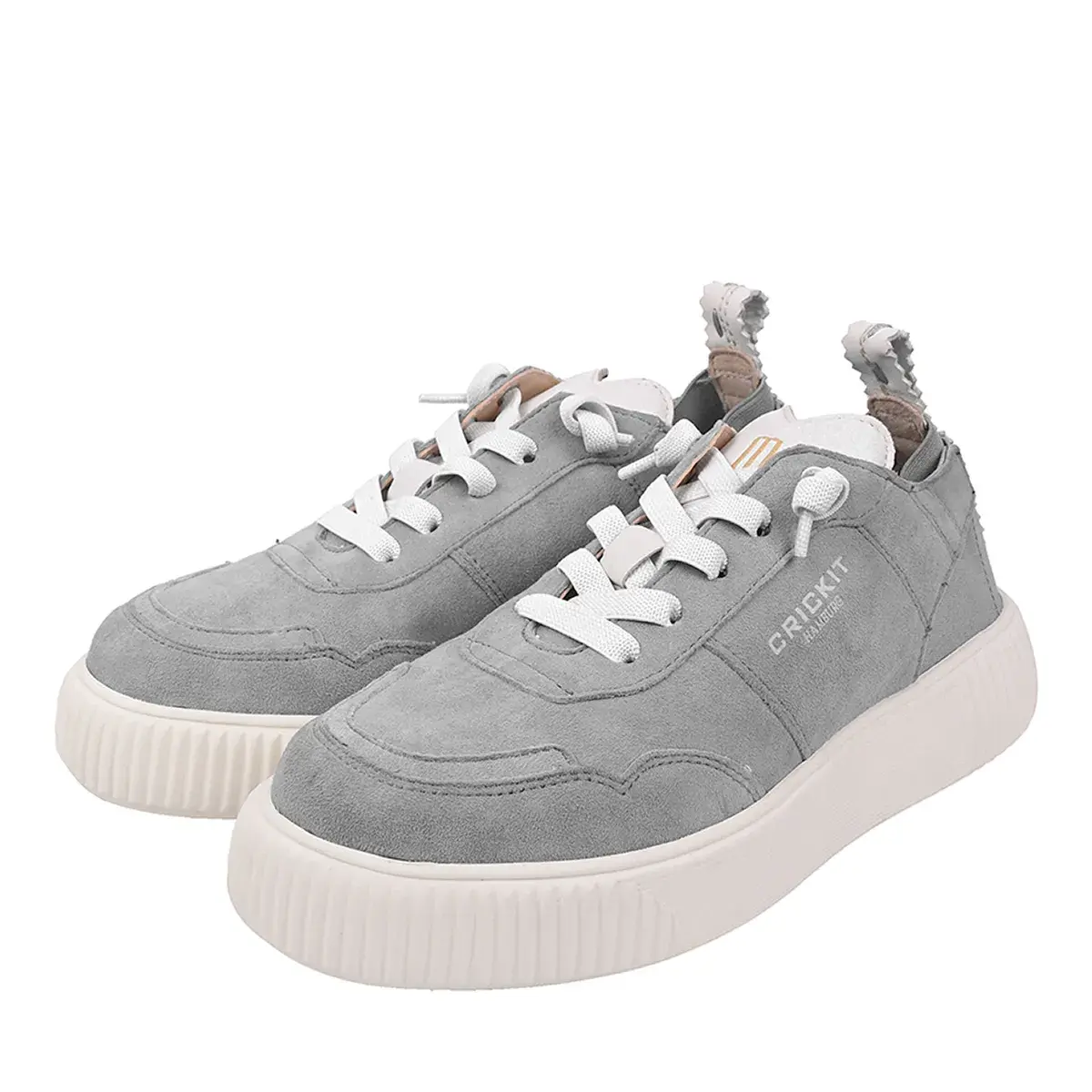 Graue Wildleder-Sneakers