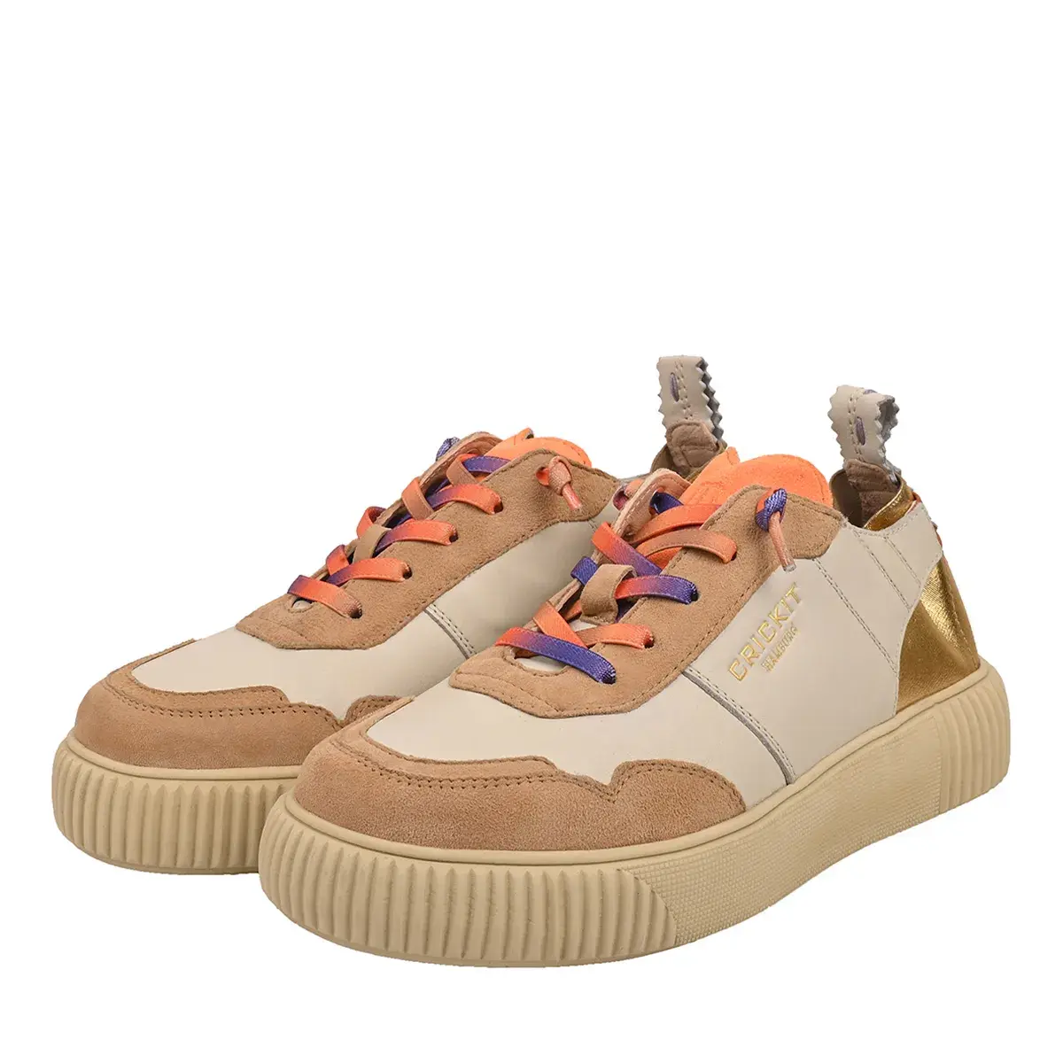 Low-Top Leder- und Wildleder-Sneaker