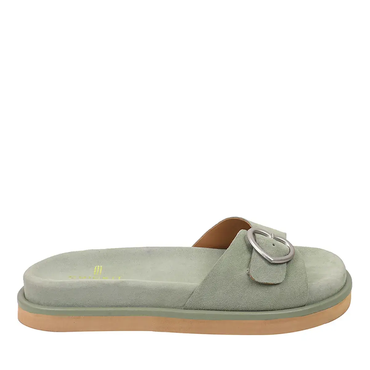 Wildleder Pantolette mit Herzschnalle