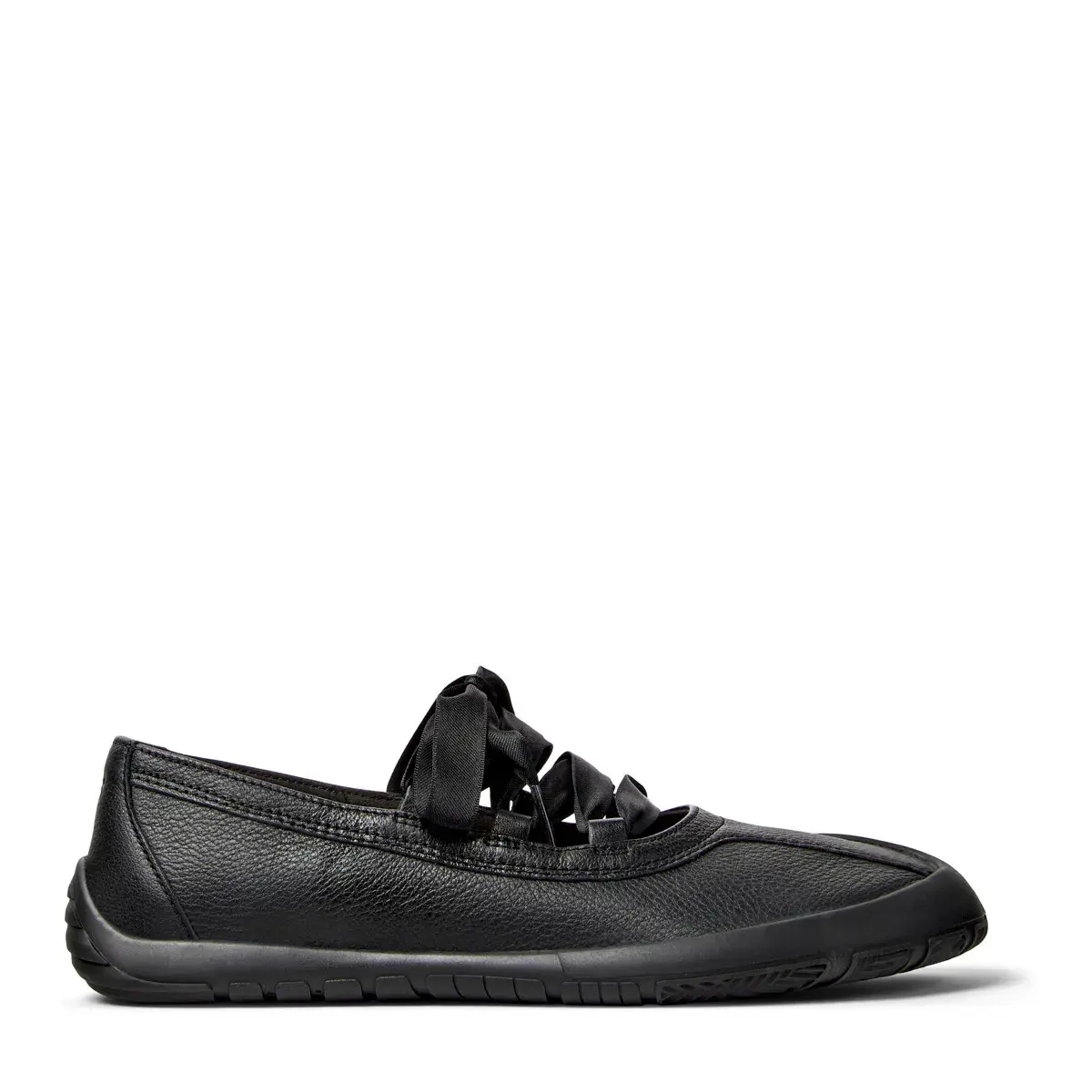 Schwarze Leder Ballerinas mit Schleife