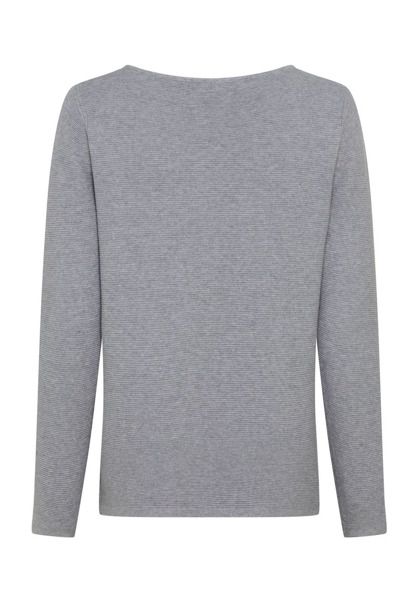 Klassisches Baumwoll-Strickoberteil mit U-Boot-Ausschnitt