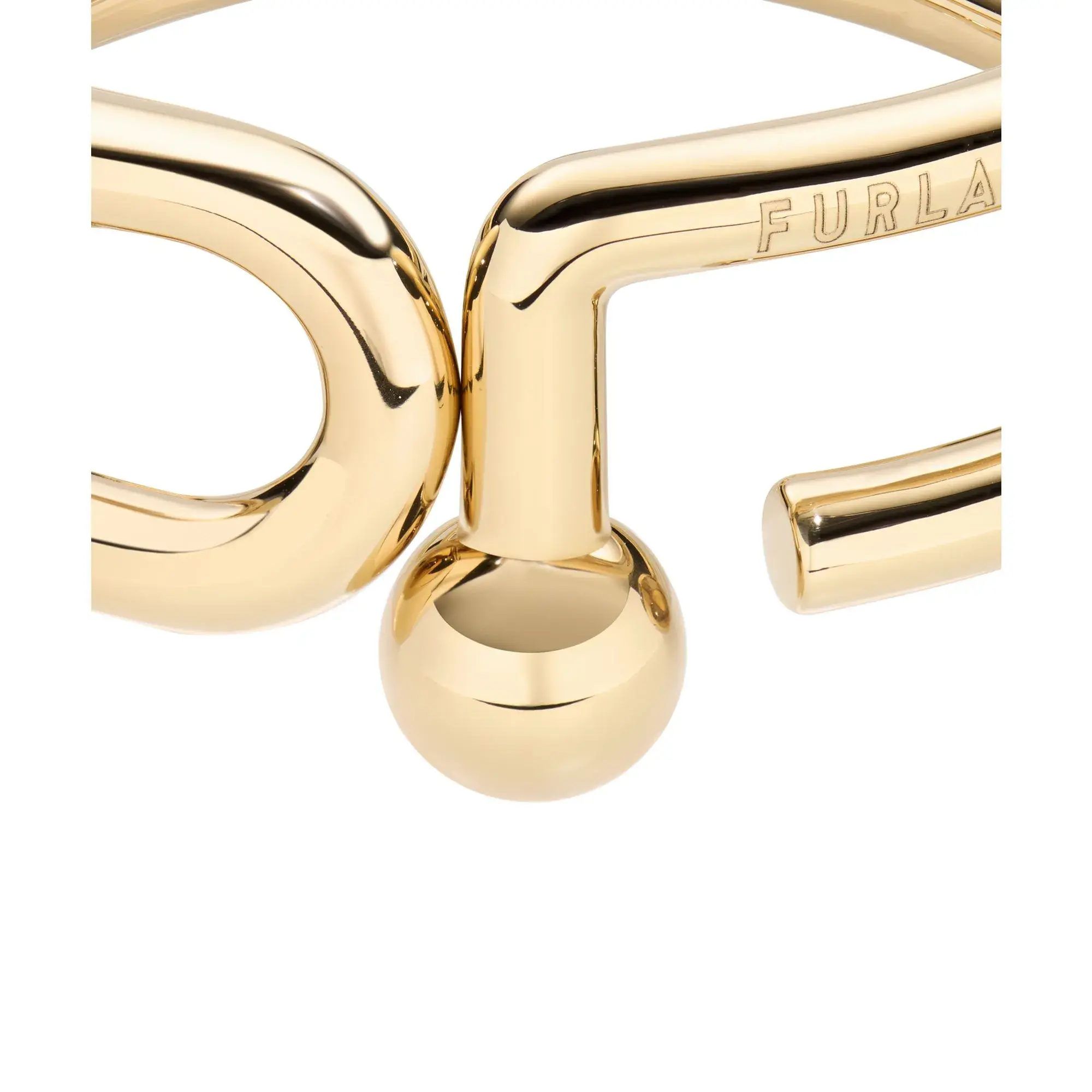 Minimalistisches, goldfarbenes Logo Armreif