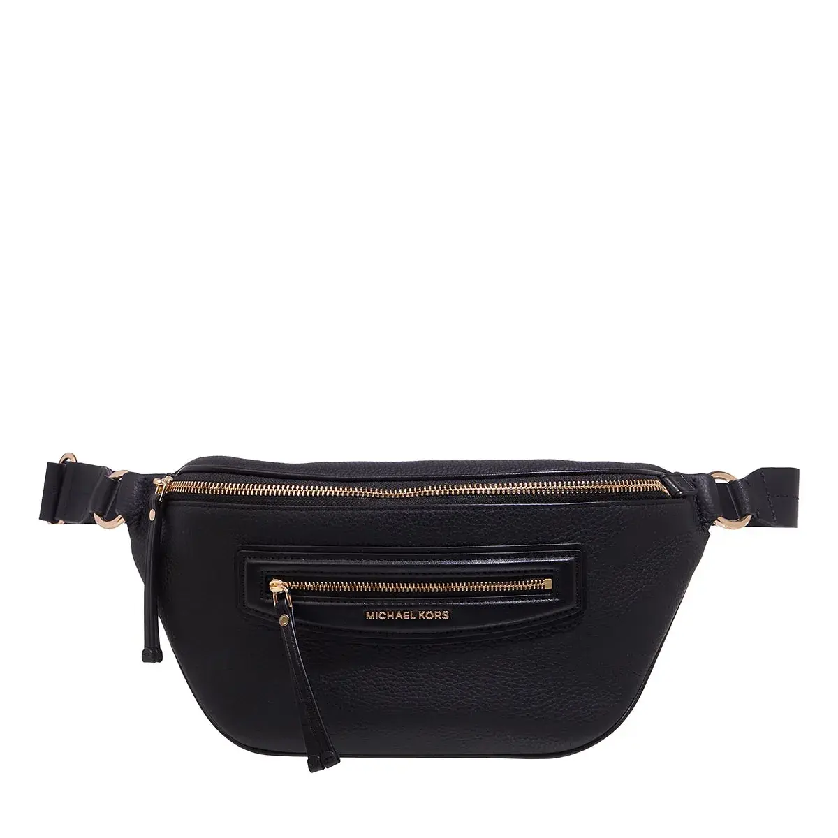Minimalistische schwarze Gürteltasche aus Leder