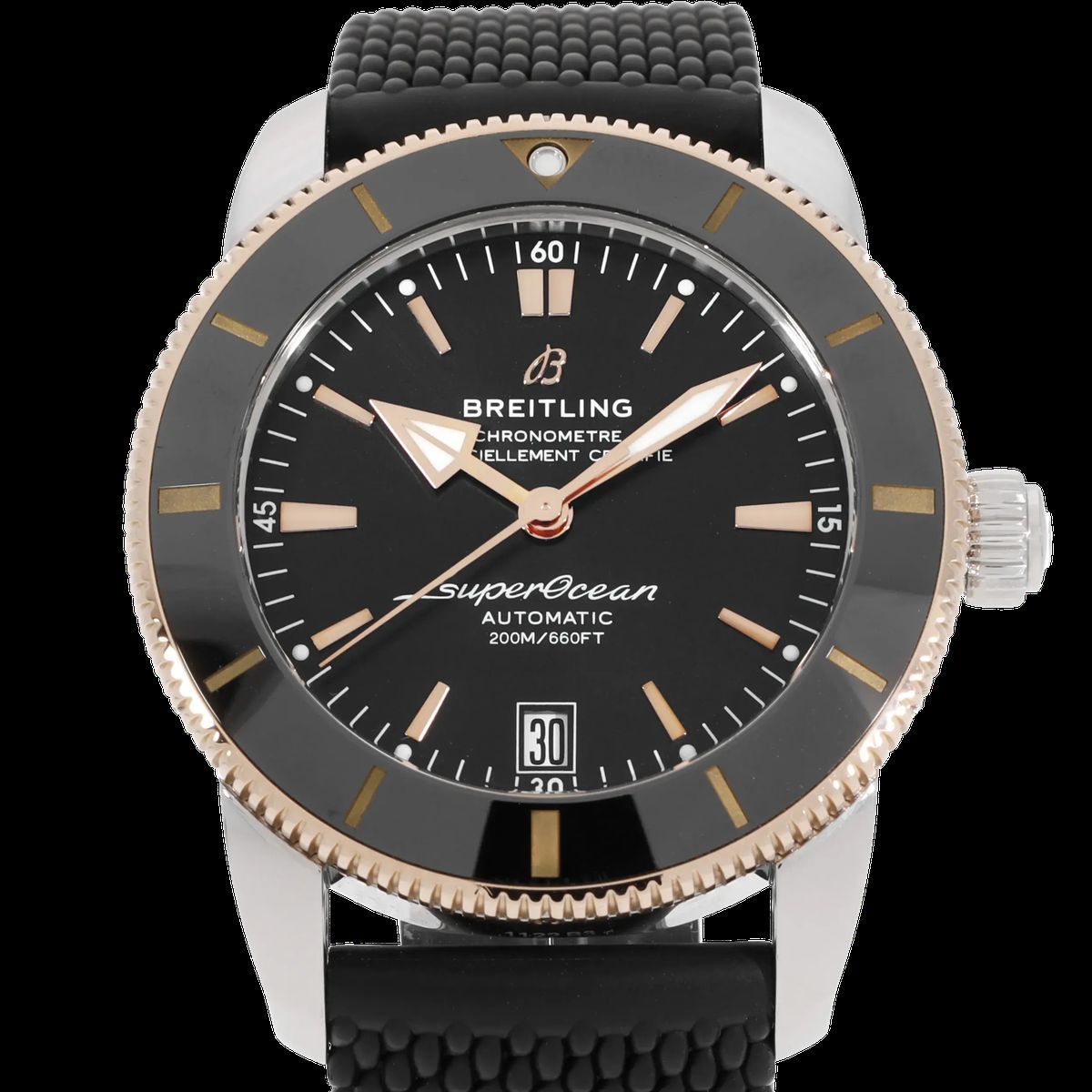 Superocean Automatikuhr mit schwarzem Zifferblatt