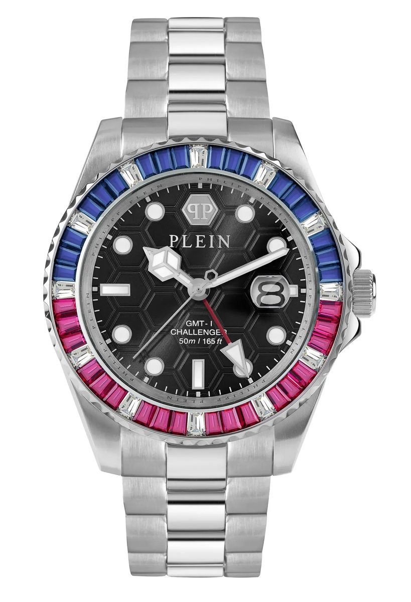 Silberne GMT-I Challenger Baguette Uhr