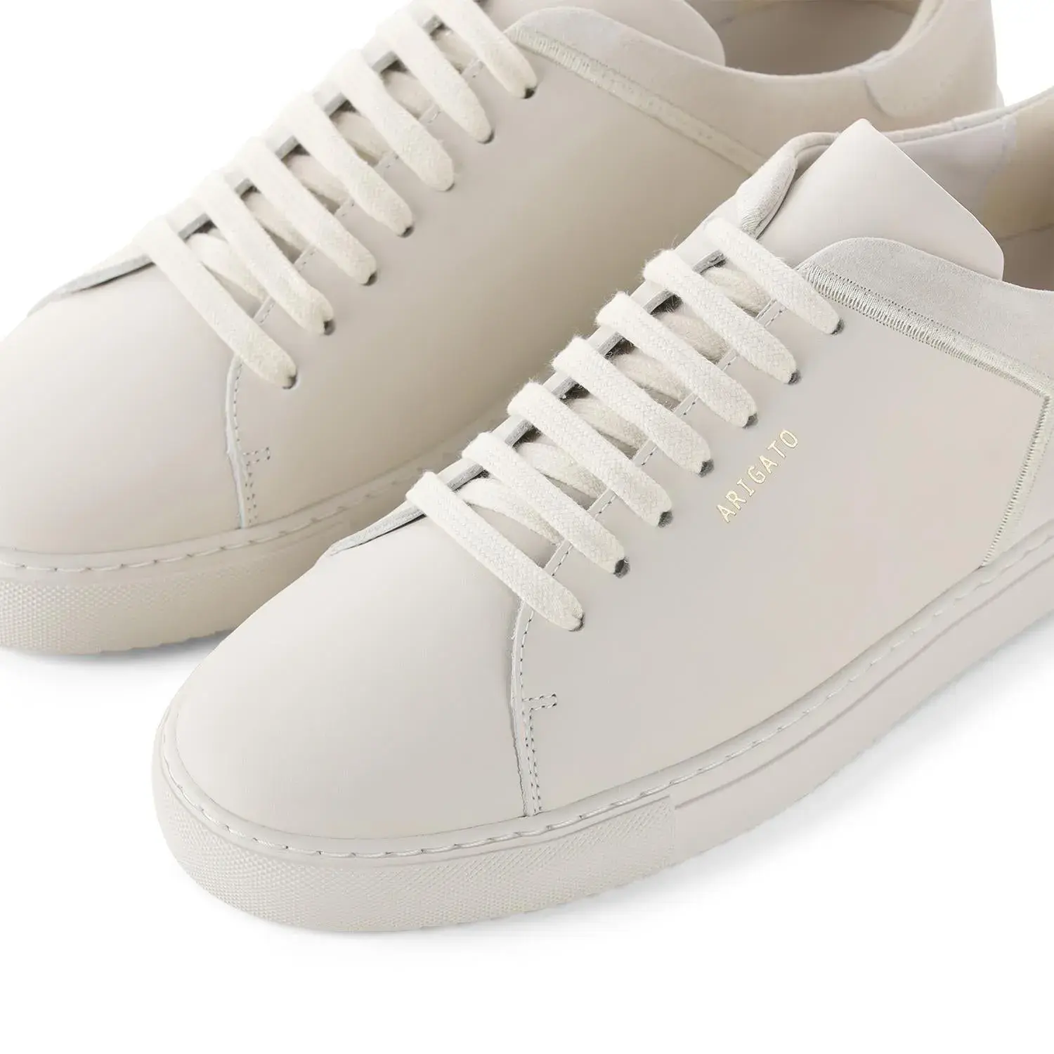 Creme Leder Low-Top Sneakers