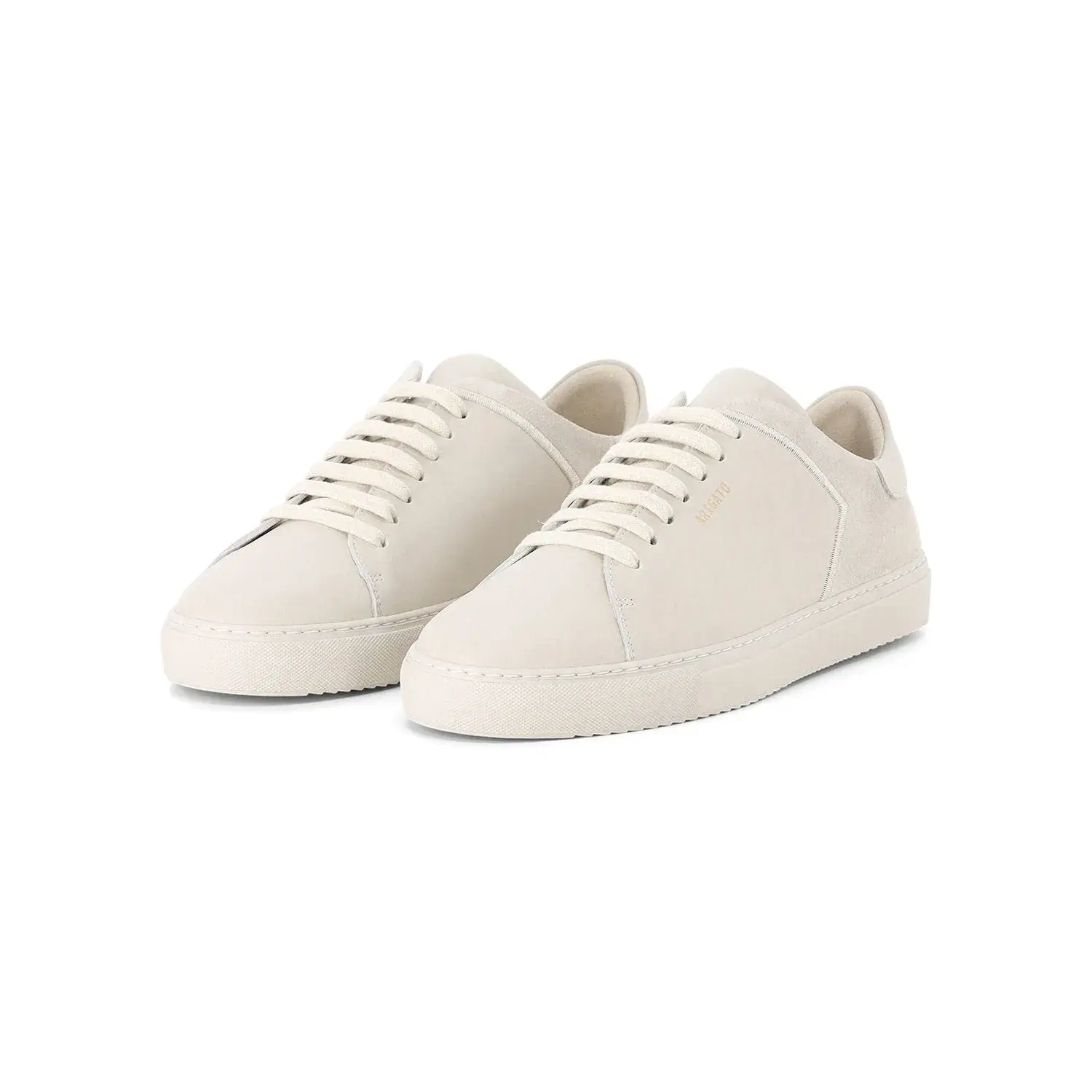 Creme Leder Low-Top Sneakers