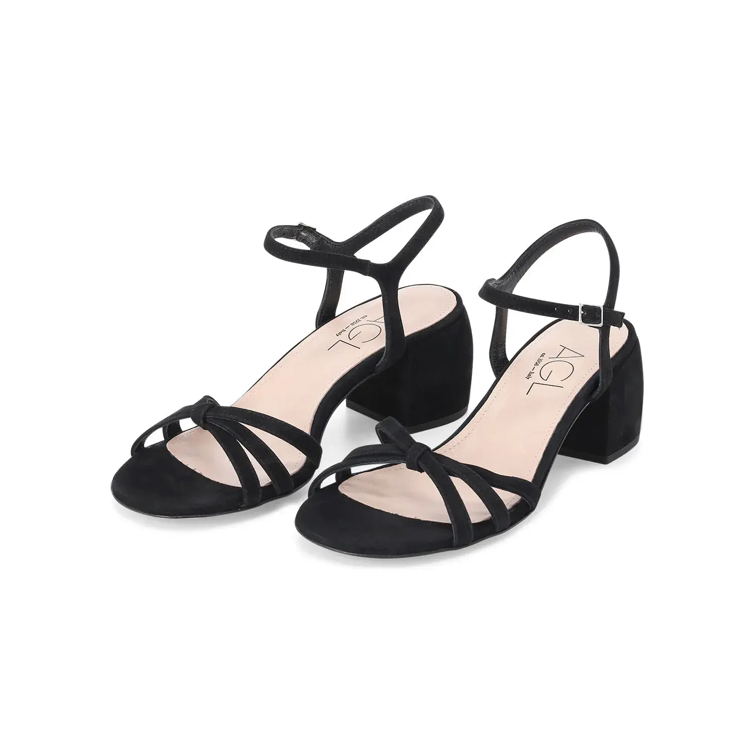 Elegante Sandaletten mit Blockabsatz aus Wildleder