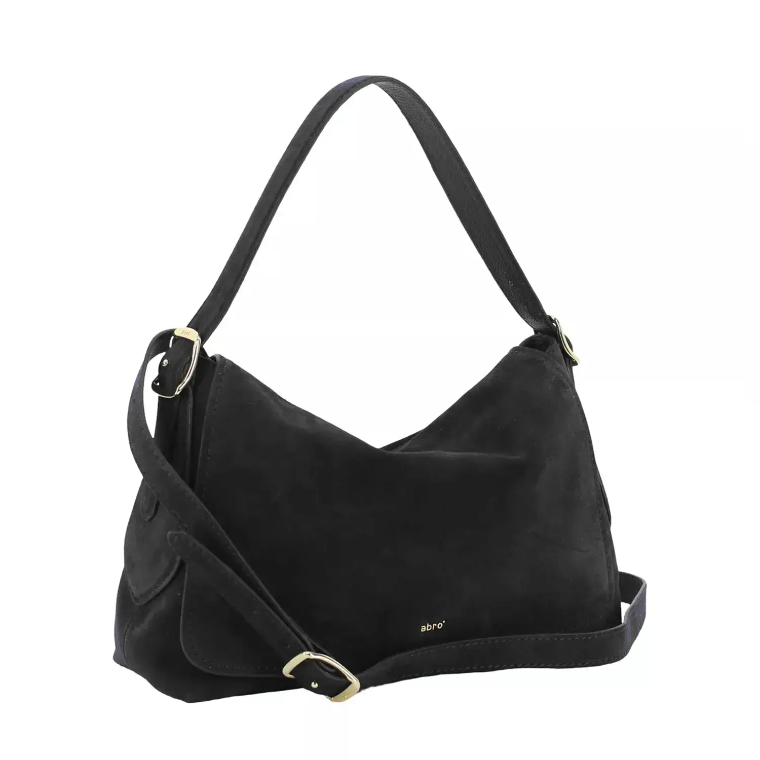 Wildleder-Schultertasche mit Riemen