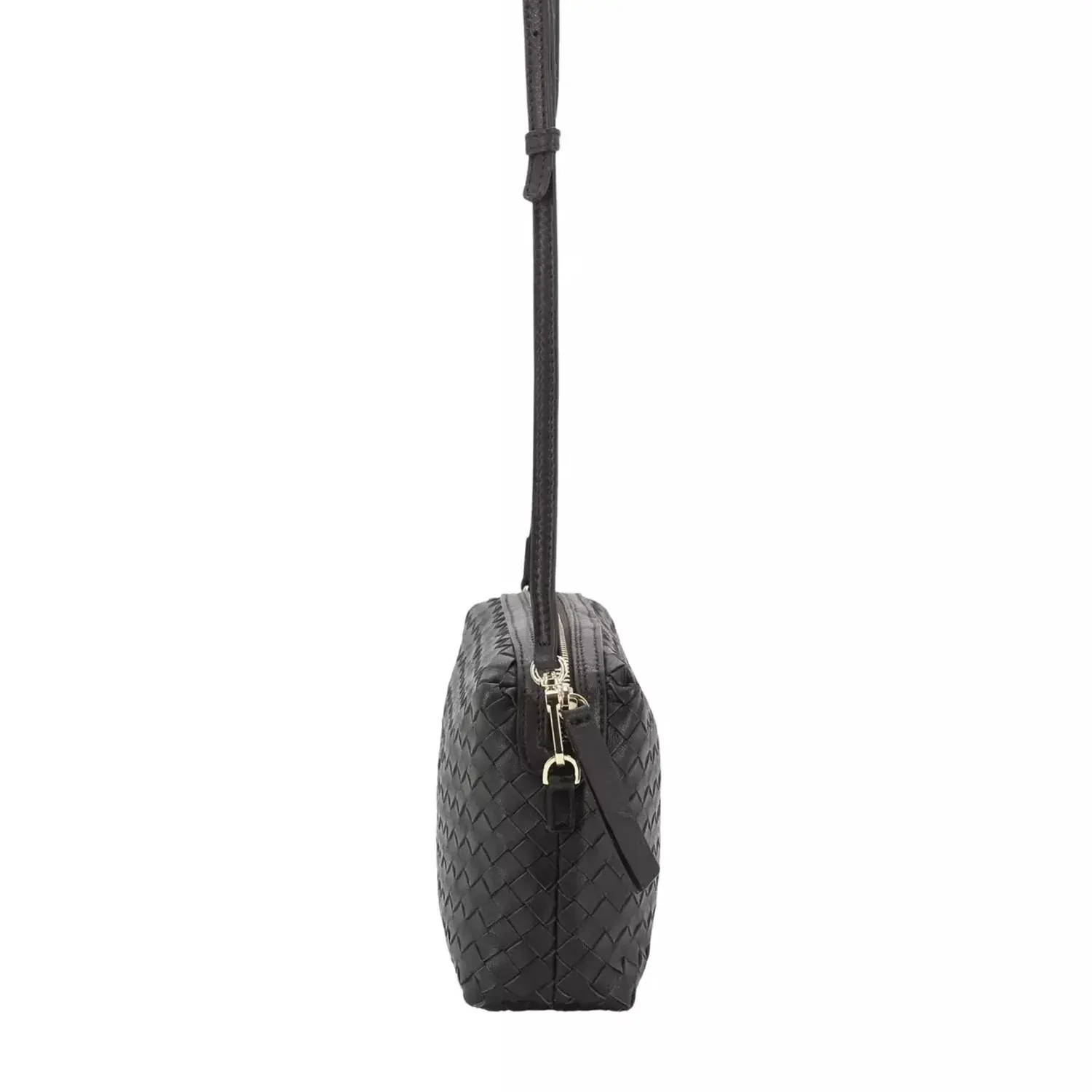 Gewebte Leder Crossbody Kameratasche