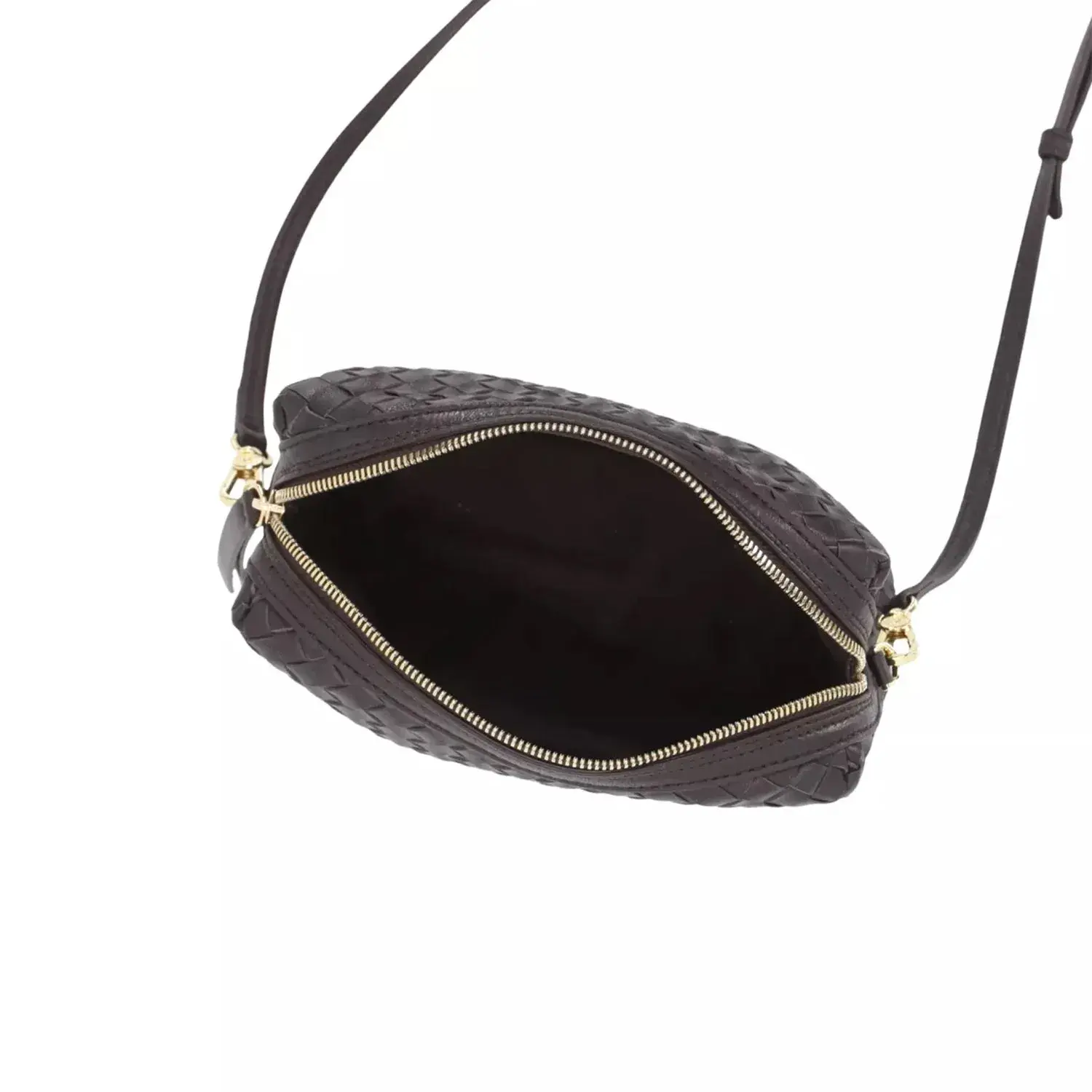 Gewebte Leder Crossbody Kameratasche